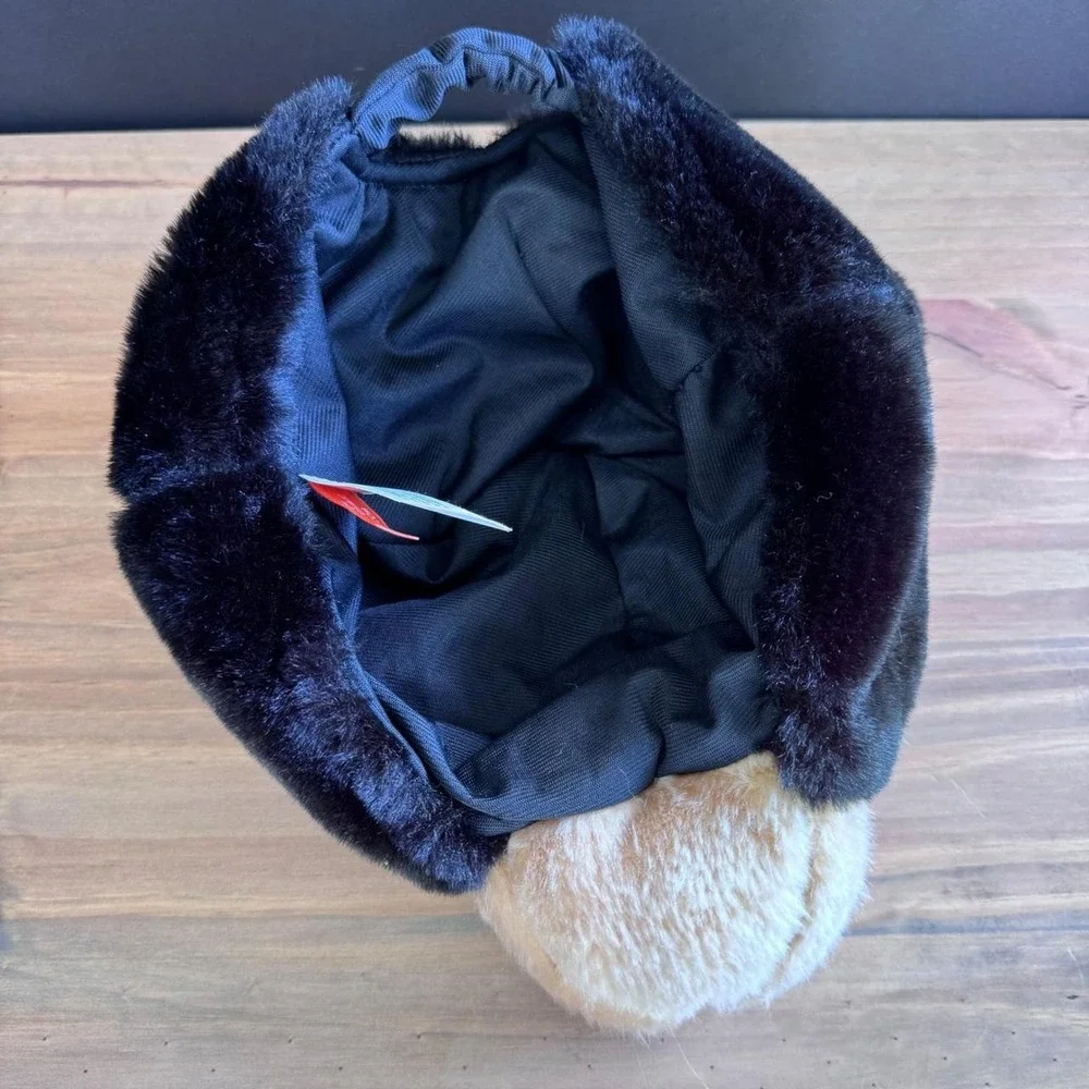 Wild Republic Black Bear Plush Hat Mask Costume Faux Fur